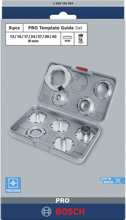 Bosch PRO 템플릿 가이드 세트 9개.